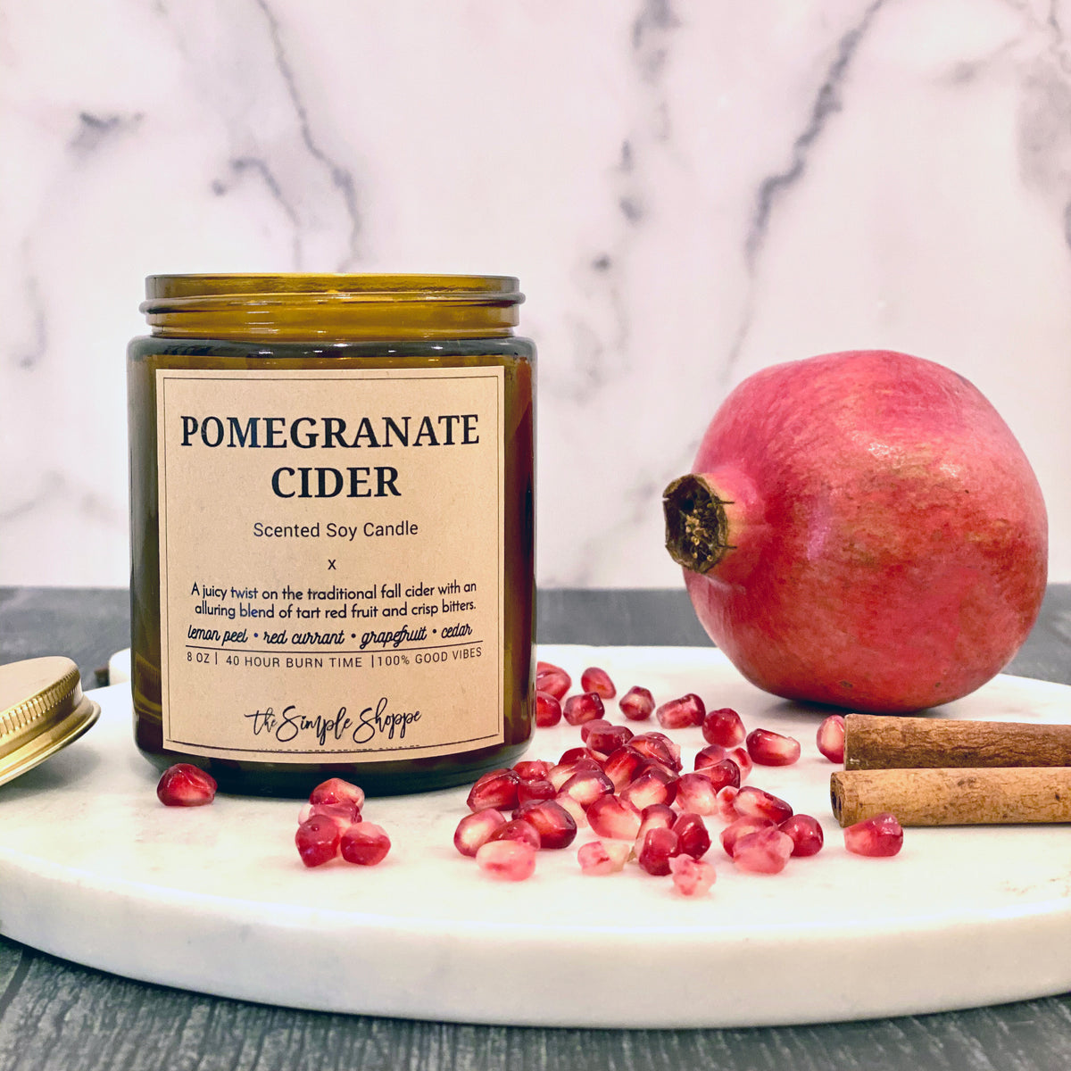 Pomegranate Cider Soy Candle | Fast Shipping