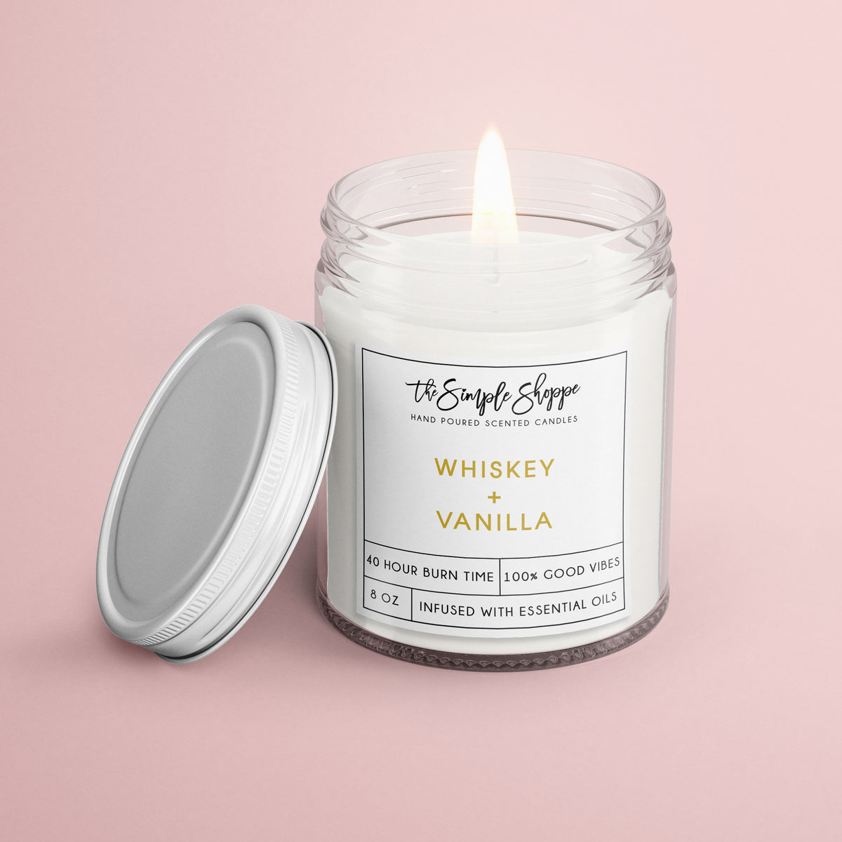 SWEET VANILLA Scented Candle Essential Oil Infused Vegan 